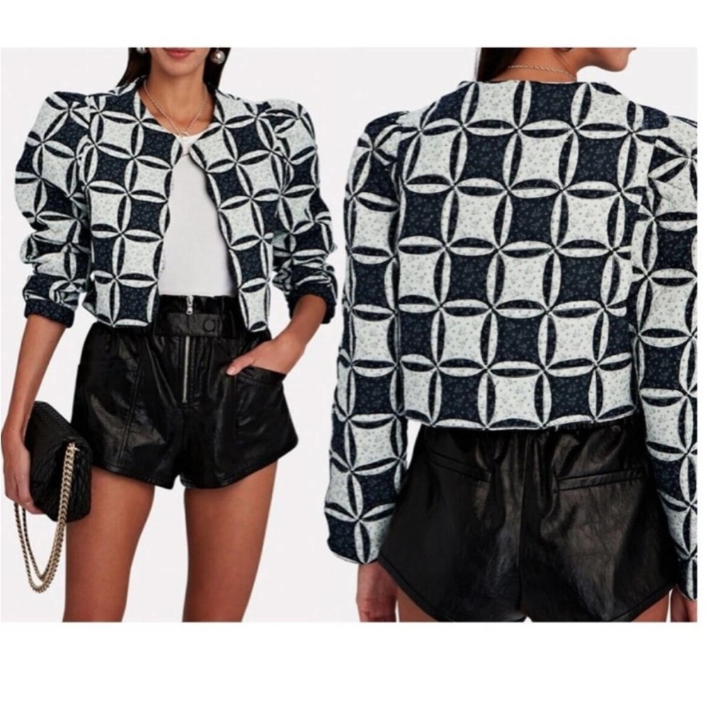 Sea New York Patchwork Quilted Jacket Catalina Calico Cotton Cut-Out